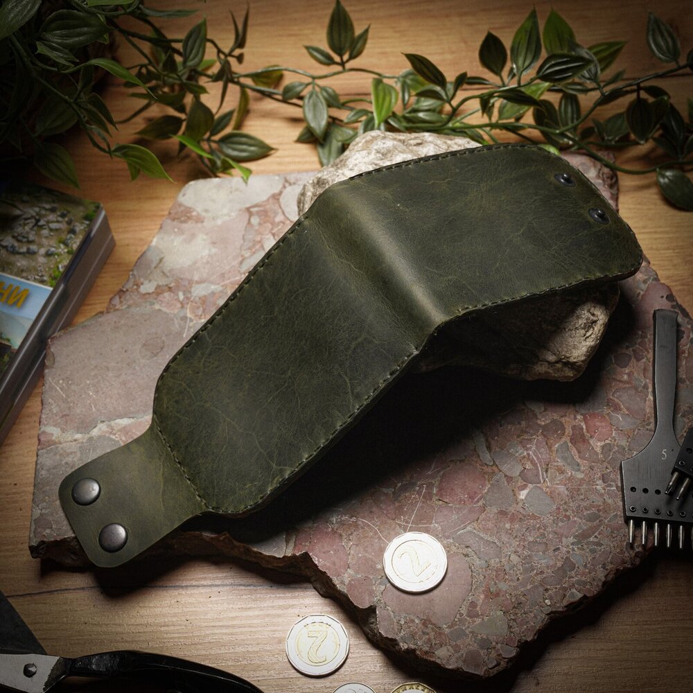 Кожен портфейл Wellington от естествена кожа, ръчна изработка, друг ракурс