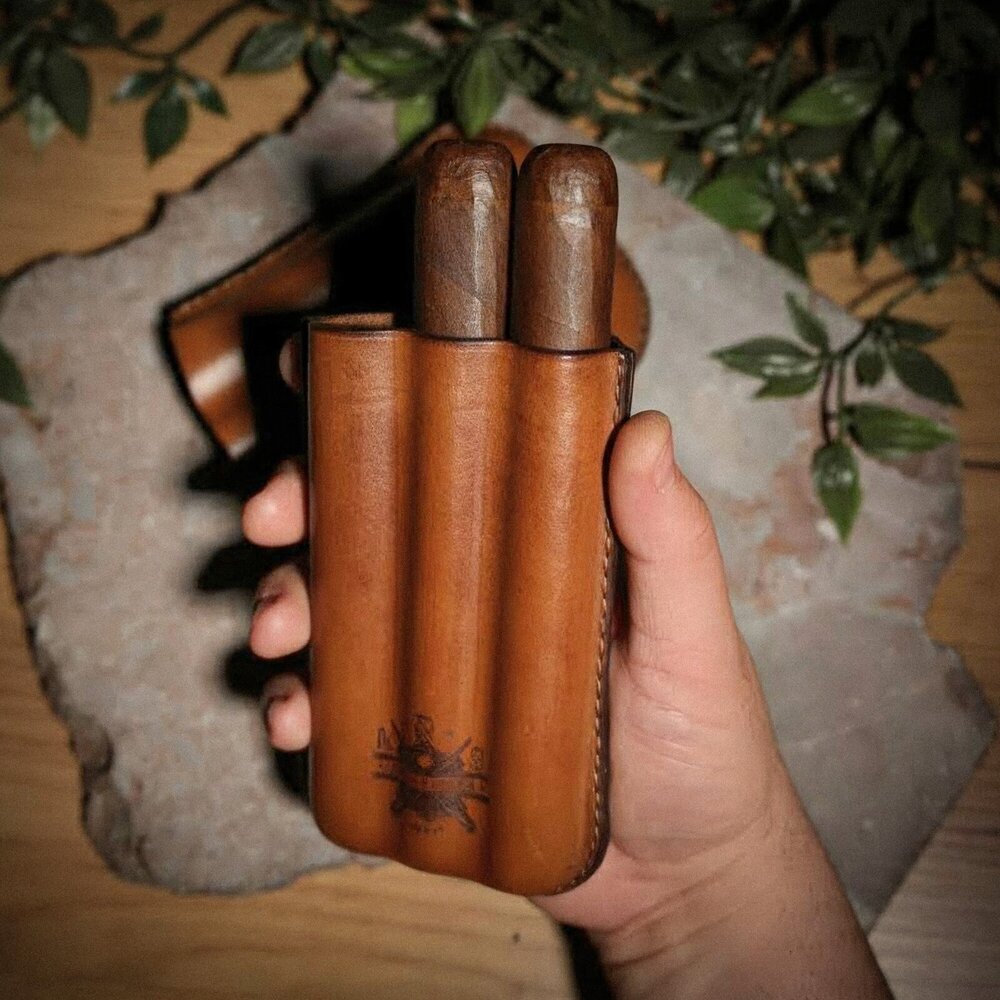 Кожен калъф за 3 пури Cienfuegos, детайл