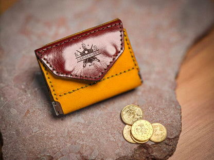 Двуцветен кожен портфейл Madeira с монетник, ръчно ушит