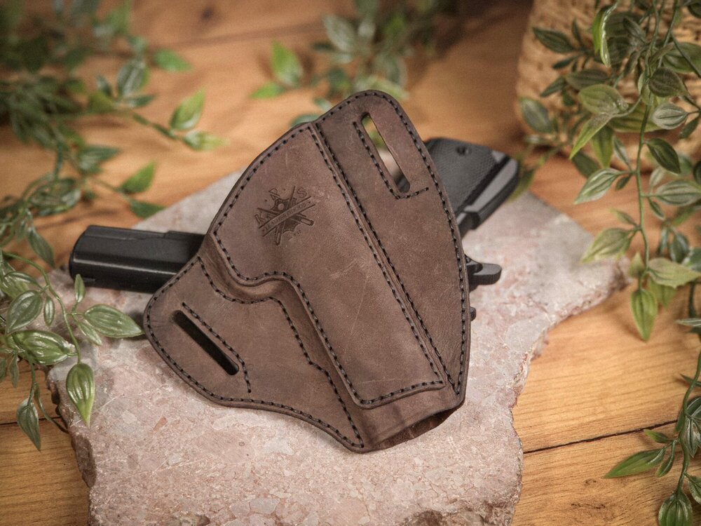 Кожен OWB кобур за COLT 1911, изглед отстрани